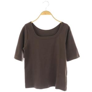 25SS スビンコットンソフトスクエアーネックTシャツ 2 カットソー ブラウン /DO OS