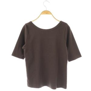 NOBLE 25SS スビンコットンソフトスクエアーネックTシャツ 2 カットソー ブラウン /DO OS