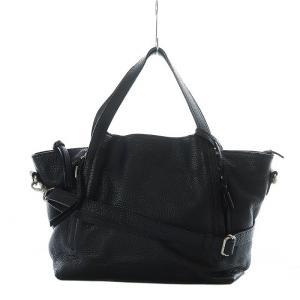 ２WAYバッグ ハンド ショルダー レザー 黒 ブラック /RI OS