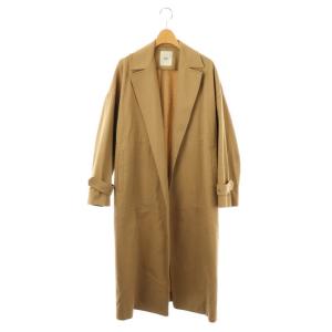 コットン ロングコート チェスター 薄手 36 茶 ブラウン /AT OS
