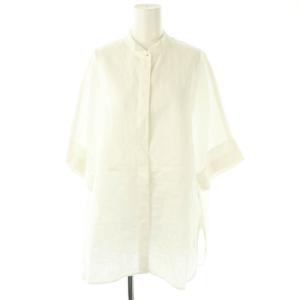 リュクスリネンストライプシャツ ブラウス 半袖 36 ホワイト /DF OS