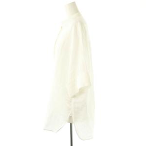 ebure リュクスリネンストライプシャツ ブラウス 半袖 36 ホワイト /DF OS