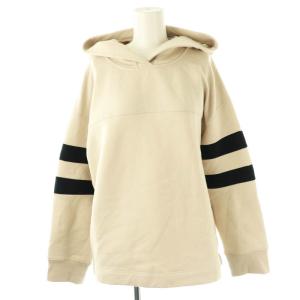 裏起毛 ラインスリーブ プルオーバーパーカー 長袖 ベージュ /HK OS