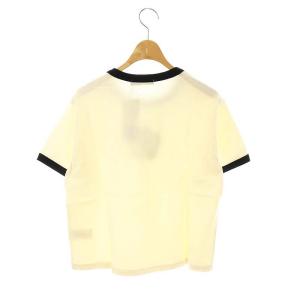 MARY QUANT デイジーリンガー Tシャツ カットソー 半袖 M アイボリー ブラック /DF OS