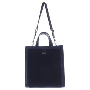 ユニアイコニック 2way ハンドバッグ ショルダーバッグ ロゴ 紺 ネイビー /SR9