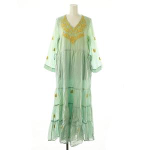 24SS Cotton Chikan Embroidery V-Neck Dress ドレス ワンピース
