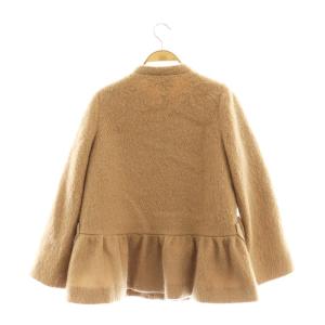 M'S GRACY リボンフレアノーカラーコート ジャケット モヘヤ混 38 ライトブラウン /ES OS