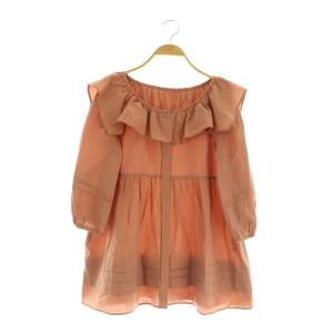 SABRINA TOP サブリナトップス ブラウス 七分袖 フリル ギャザー 38 ピンク /MY OS