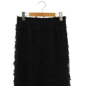 NOBLE 24SS ジャガードヘムフレアスカート 36 黒 /MI OS