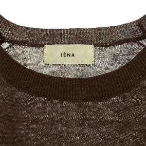 IENA 24SS フレンチリネンアンサンブルプルオーバー ニット カットソー 五分袖 ブラウン /MY OS