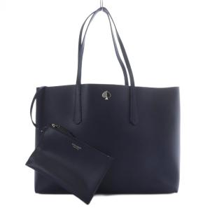 トートバッグ ショルダーバッグ レザー ポーチ付き ネイビー /YO1