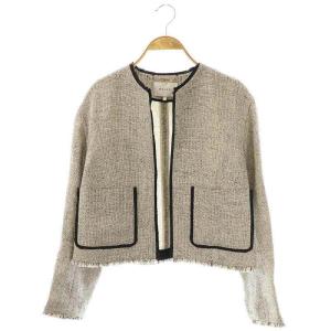 24SS BABETTE ノーカラージャケット 2 ブラック オフホワイト /ES OS