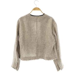 BEIGE 24SS BABETTE ノーカラージャケット 2 ブラック オフホワイト /ES OS