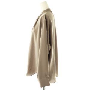 BEIGE STOW バンドカラーブラウス 長袖 2 茶 ブラウン /AT OS