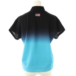BRIEFING モックネックゴルフTシャツ グラデーション カットソー 半袖 S 紺 ネイビー 水色 /AT OS