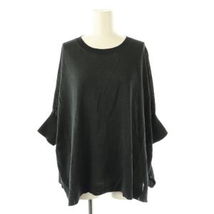 25SS ペーパーミックスポンチョニット カットソー 五分袖 F グレー /AT OS