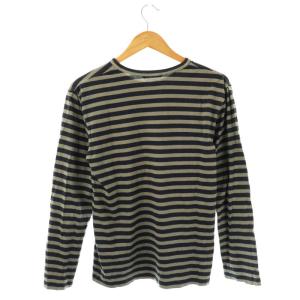COMME des GARCONS ボーダー長袖カットソー S ネイビー グレージュ CK-T006 /DO OS