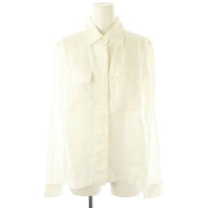 リネン 長袖シャツ ブラウス 前開き 2 白 /CX OS