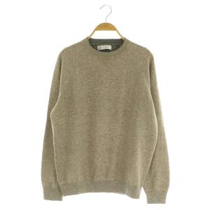 カシミヤクルーネックニット イタリア製 48 ベージュ