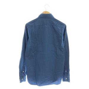 LUIGI BORRELLI シャンブレー長袖BDシャツ 39 青 ブルー /SS OS AD