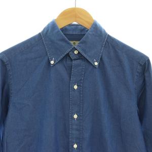LUIGI BORRELLI シャンブレー長袖BDシャツ 39 青 ブルー /SS OS AD