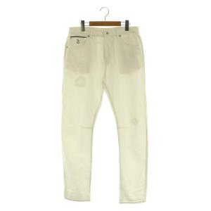 LEISURE FIT デニムパンツ ダメージ加工 48 ホワイト