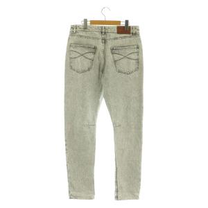 BRUNELLO CUCINELLI LEISURE FIT ケミカルウォッシュ加工デニムパンツ ジーンズ ボタンフライ 46 グレー /MY