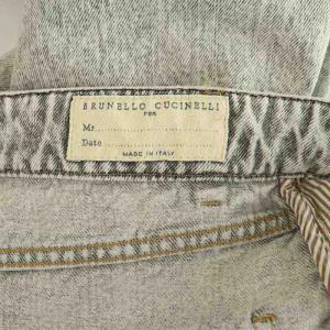 BRUNELLO CUCINELLI LEISURE FIT ケミカルウォッシュ加工デニムパンツ ジーンズ ボタンフライ 46 グレー /MY