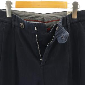 BRUNELLO CUCINELLI 2タックコットンパンツ 48 紺 ネイビー /SS OS AD