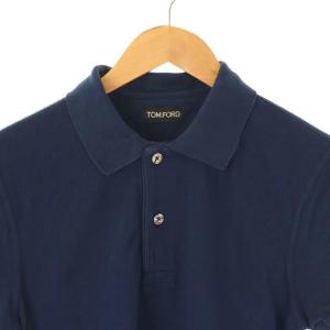 TOM FORD 鹿の子ポロシャツ 半袖 コットン 48 紺 /NR OS AD