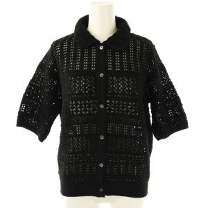 25SS Early/SM ポロニット ニットシャツ 半袖 F ブラック /DF OS