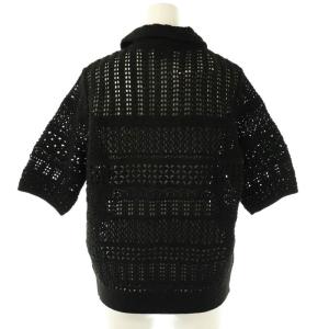 UNITED ARROWS 25SS Early/SM ポロニット ニットシャツ 半袖 F ブラック /DF OS