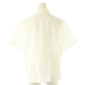 CABaN 24SS タイプライターダブルクロス アシンメトリックフリルシャツ 半袖 F ホワイト /DF OS