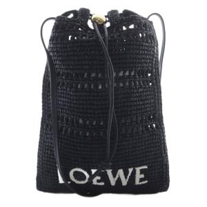 ドローストリング バッグ ラフィア ブラック C756PHPX05