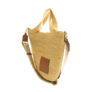 LOEWE ラフィア スリットミニバッグ 2WAY ブラウン ベージュ A685453X07