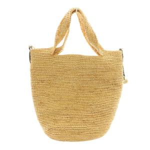 LOEWE ラフィア スリットミニバッグ 2WAY ブラウン ベージュ A685453X07