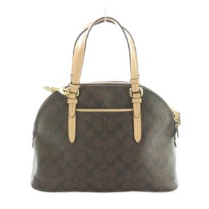 COACH シグネチャー 2WAY ハンドバッグ ショルダーバッグ バイカラー 茶 ベージュ F26184 /MI