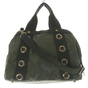 LesportSAC JAL機内販売限定 2WAY ショルダーバッグ ハンドバッグ ロゴ カーキ 緑 /SR29