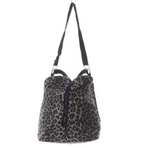 トーニーレオパード 巾着 ショルダーバッグ ハンドバッグ 茶 ブラウン /SR27