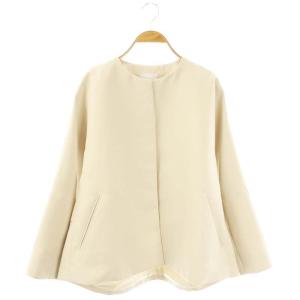 24SS トリプルクロスライトクルーネックショートコート ノーカラーコート 38 ライトベージュ /ES