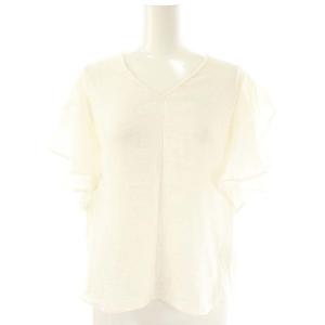 24SS ファジーリネンラッフルブラウス 白 /MI OS