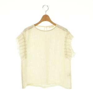 23SS カラミ フリルスリーブブラウス フレンチスリーブ 36 ホワイト /HK OS