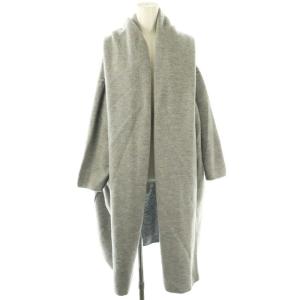 圧縮ガウンミドルカーディガン ニット 前開きトッパー F グレー /AT OS