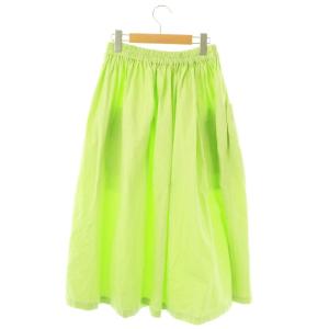 homspun バルキーシーチング ダブルポケットSK スカート フレア ロング M ライトグリーン /DF OS