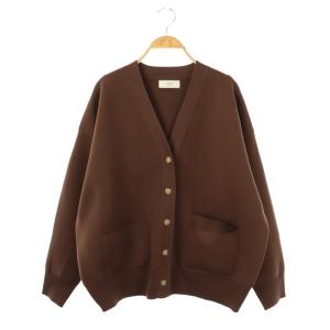 24AW ワイドシルエットVネックカーディガン ニット 長袖 茶 /NR OS