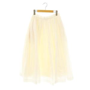 ラミー混タックフレアスカート ロング M ホワイト /HK OS