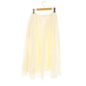 YAECA ラミー混タックフレアスカート ロング M ホワイト /HK OS