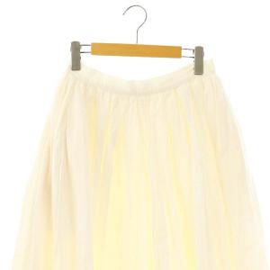 YAECA ラミー混タックフレアスカート ロング M ホワイト /HK OS