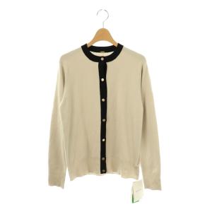 23SS バイカラー ニットカーディガン 長袖 1 グレージュ 黒 /NR OS