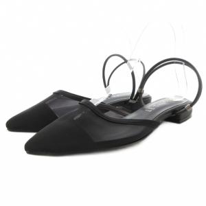 ポインテッド2WAYストラップチュールミュール サンダル M 黒 ブラック /GV